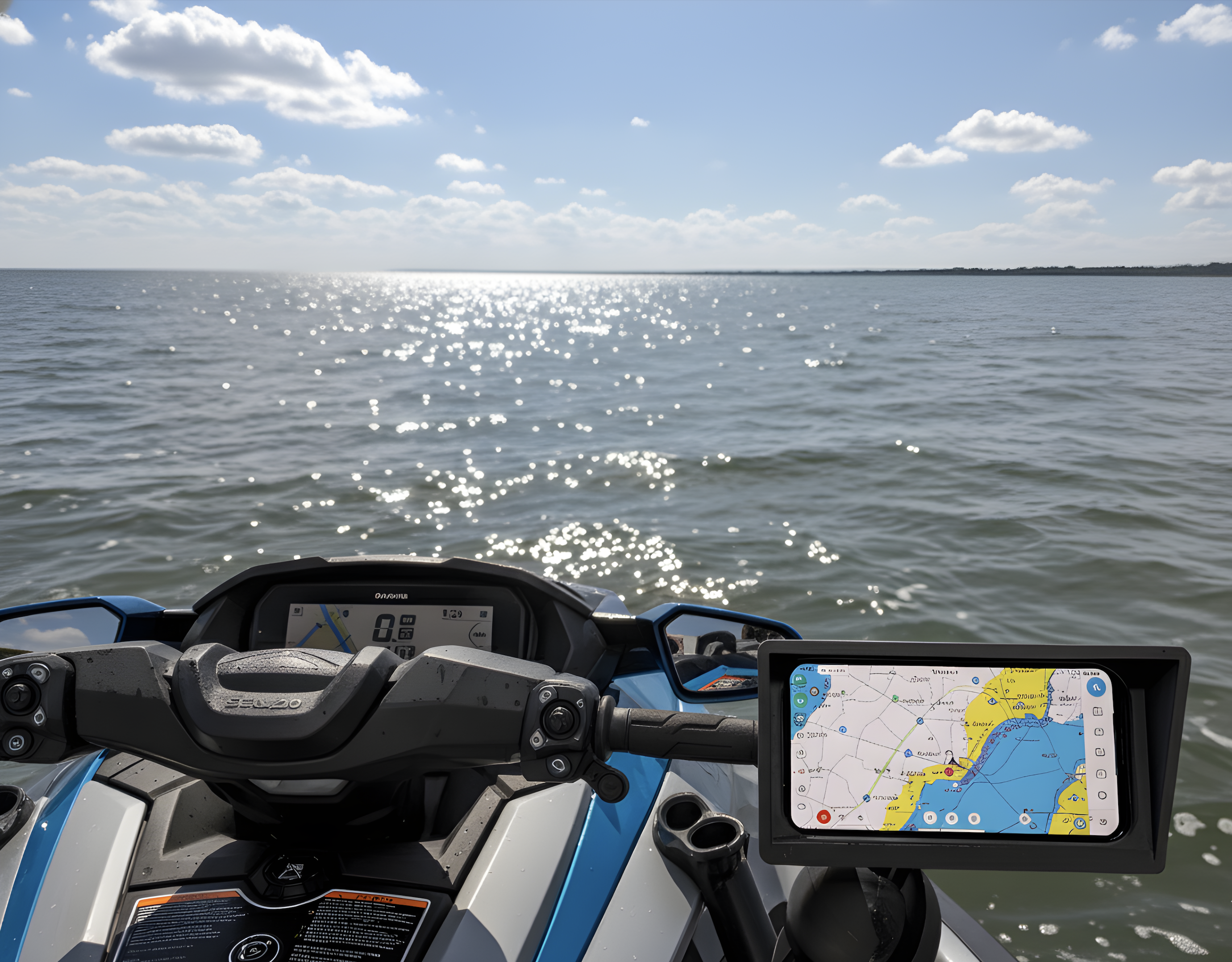 Crest Mount - JetSki Phone Mount in action on water